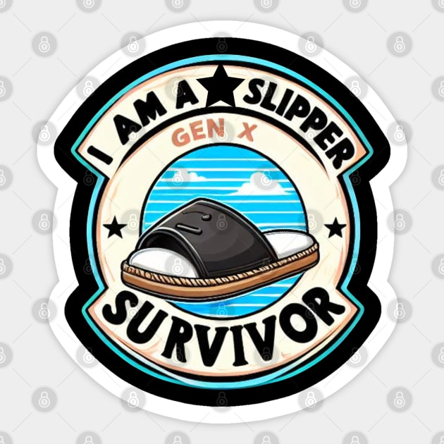 I Am A Slipper Survivor Gen X Sticker by J3's Kyngs